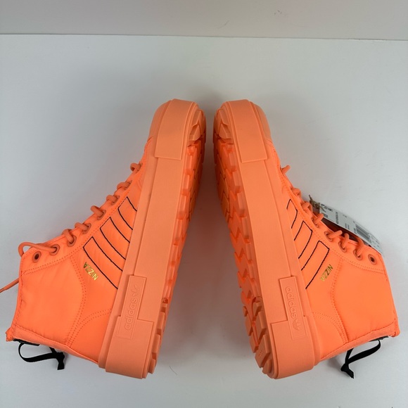 Women’s Adidas Nizza Bonega X -  Orange - Lace Up High Zip Up Sneakers Size 9 - Picture 4 of 8